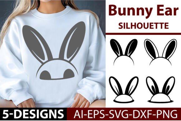 Bunny Ear Silhouette Vector Design Review