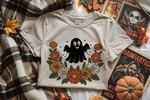 Floral Fall Ghost Boho Halloween Autumn Review