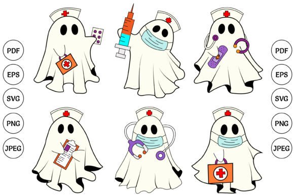 Halloween Ghost Editable Vector Elements
