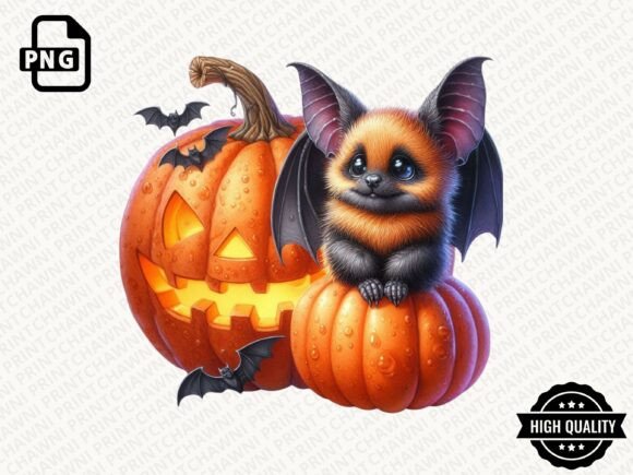 Halloween Quirky Bat Clipart PNG