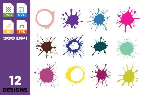 Paint Splatter Clipart Set Review