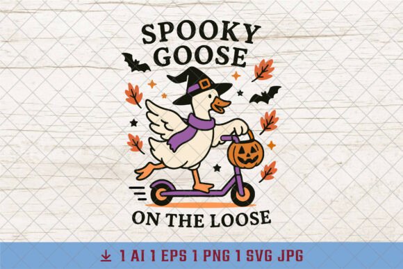 Retro Halloween PNG Goose Sublimation