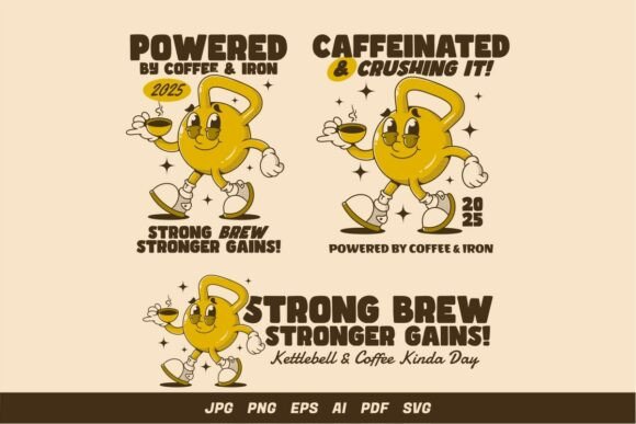 Retro Kettlebell Coffee Character Embroidery Review