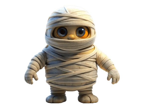 Reviewing Cartoon Mummy Monster Watercolor PNG for Embroidery