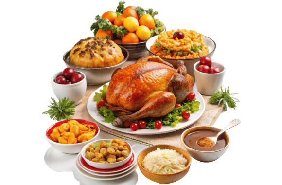Roasted Chicken Thanksgiving Meal PNG Review