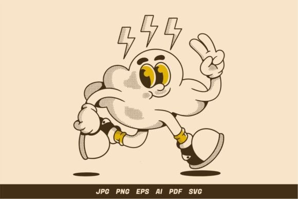 Running Cloud Character in Retro Style: Embroidery Review