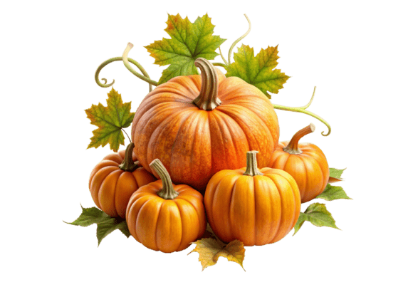 Watercolor Pumpkin with Leaves PNG Review