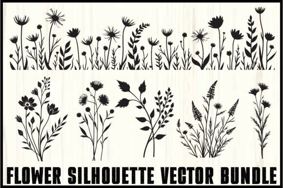 Wild Flower Silhouette Vector Set Review
